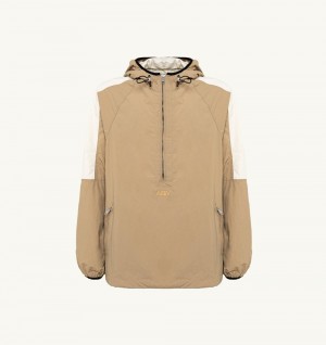 Autry Anorak Jacket Nylon Top Uomo Beige | 64395-OYAV