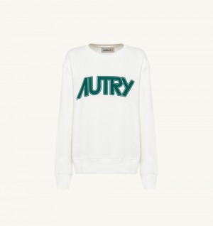 Autry Crew Neck Sweatshirt Cotton Top Donna Bianche | 51084-QKWU