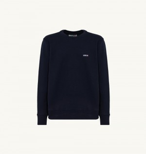 Autry Crew Neck Sweatshirt Cotton Top Uomo Blu | 72104-QFXR