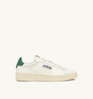 Autry Dallas Low Sneakers Amazon Leather Sneakers Donna Verdi Bianche | 74981-NWMY