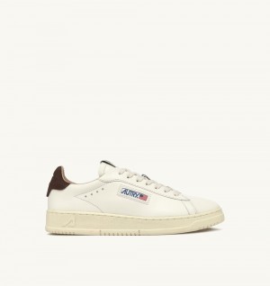 Autry Dallas Low Sneakers Leather Sneakers Uomo Bianche | 75348-KHUD