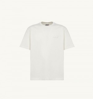 Autry Relaxed Fit T-shirt Cotton Jersey Top Uomo Bianche | 15796-SKRZ