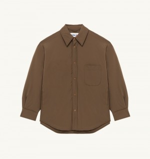 Autry Shirt Jacket Padded Nylon Top Uomo Marrone | 46790-JHWR