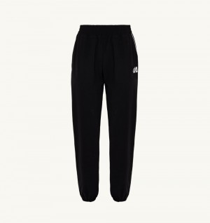 Autry Tennis Pants Contrast Piping Pantaloni Uomo Nere | 93760-BWNL