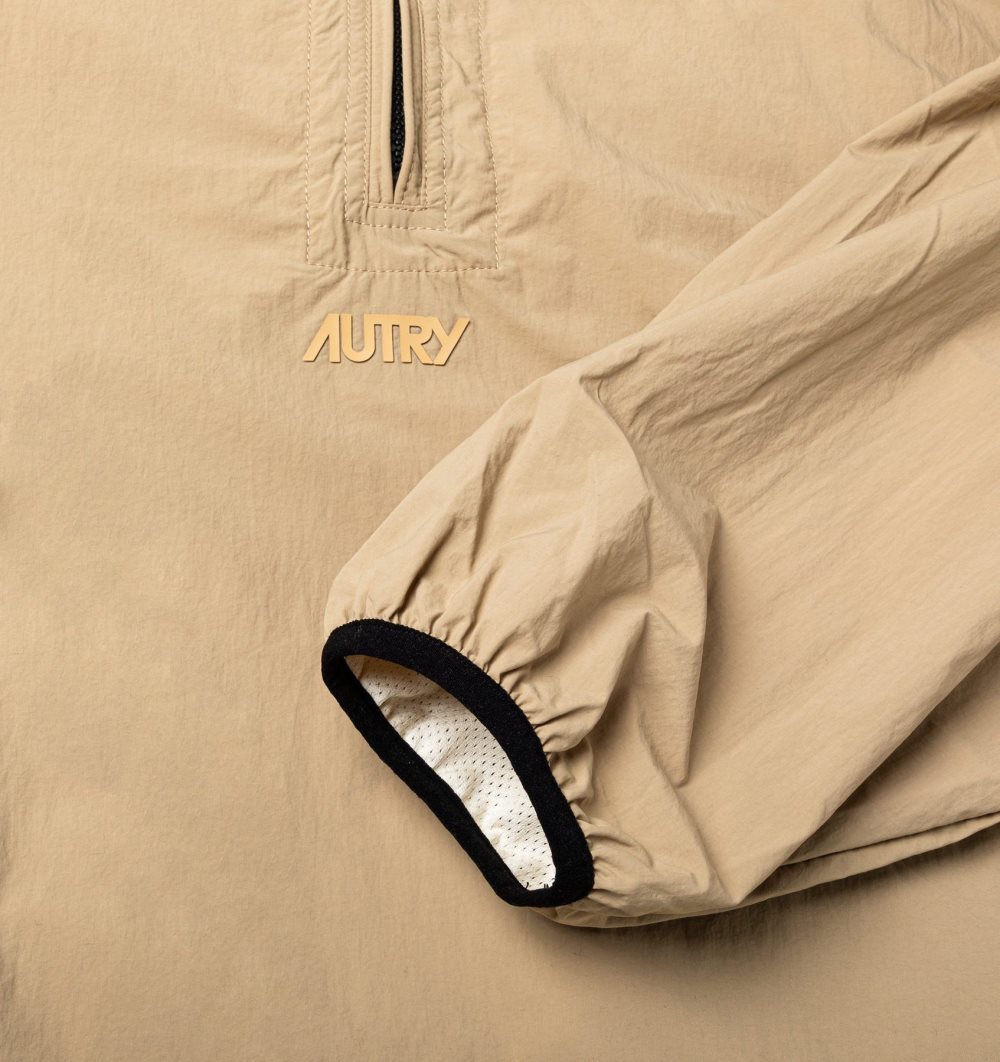 Autry Anorak Jacket Nylon Top Uomo Beige | 64395-OYAV