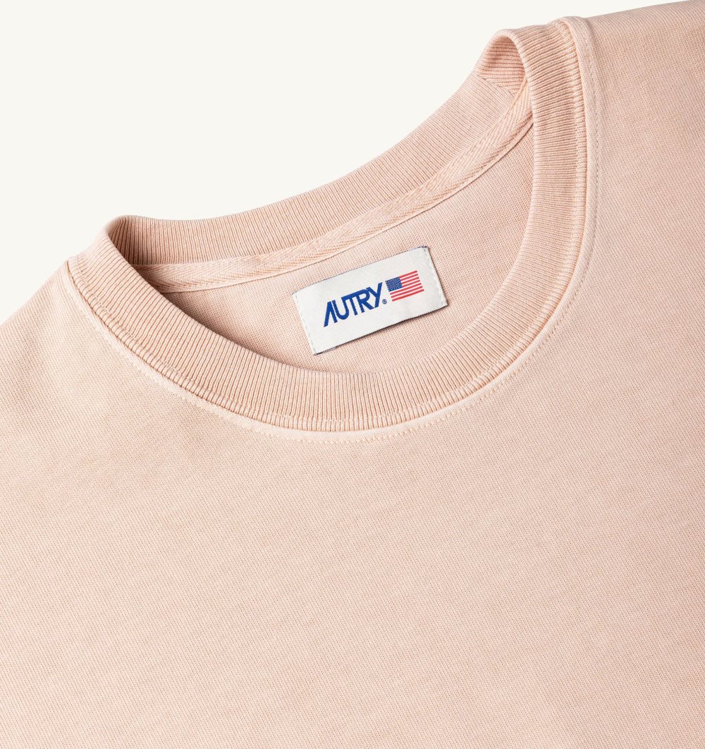 Autry Boxy Fit T-shirt Cotton Jersey Top Donna Rosa | 49132-ZCGH