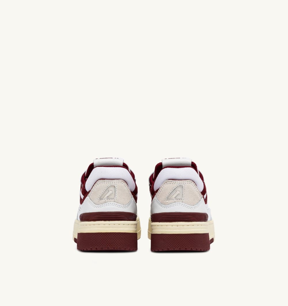 Autry Clc Sneakers Leather Sneakers Donna Bianche Bordeaux | 07138-DYBJ