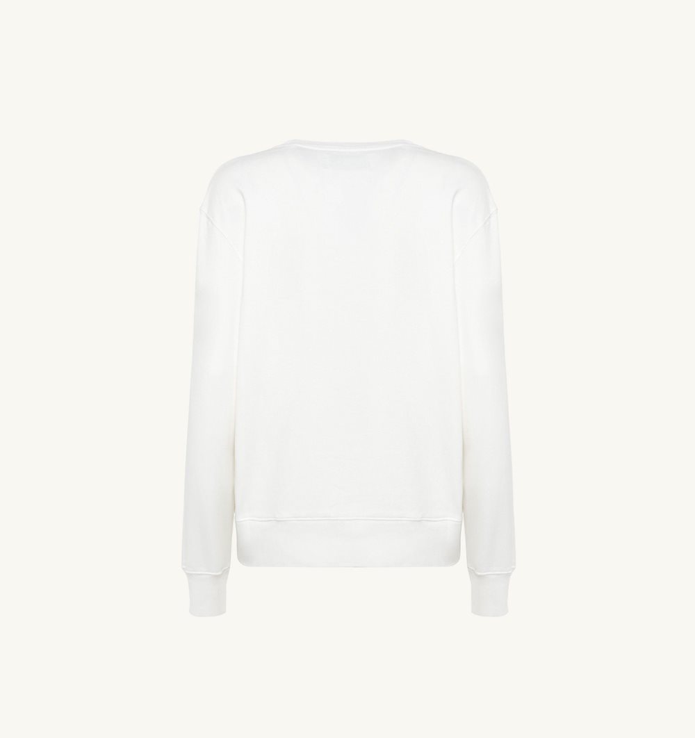 Autry Crew Neck Sweatshirt Cotton Top Donna Bianche | 51084-QKWU