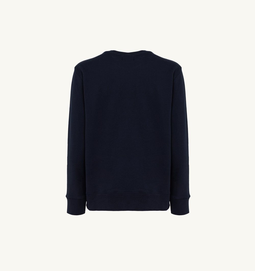 Autry Crew Neck Sweatshirt Cotton Top Uomo Blu | 72104-QFXR