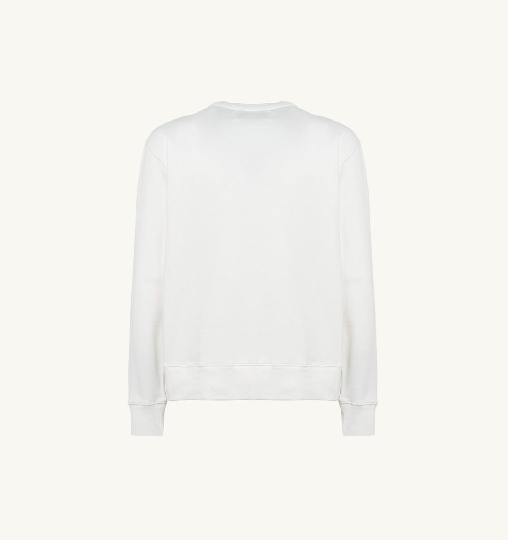 Autry Crew Neck Sweatshirt Cotton Top Uomo Bianche | 23490-RLXZ