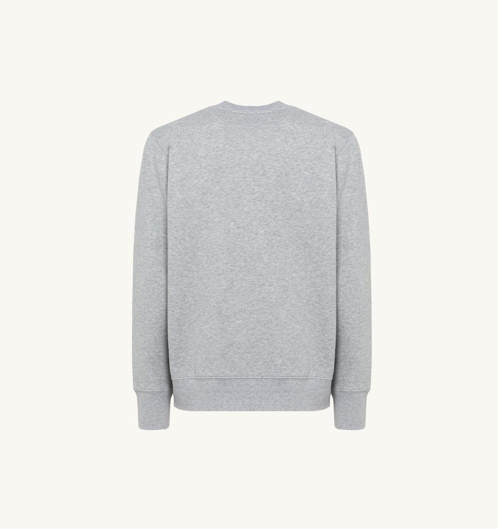 Autry Crew Neck Sweatshirt Melange Cotton Top Uomo Grigie | 62874-UXTR