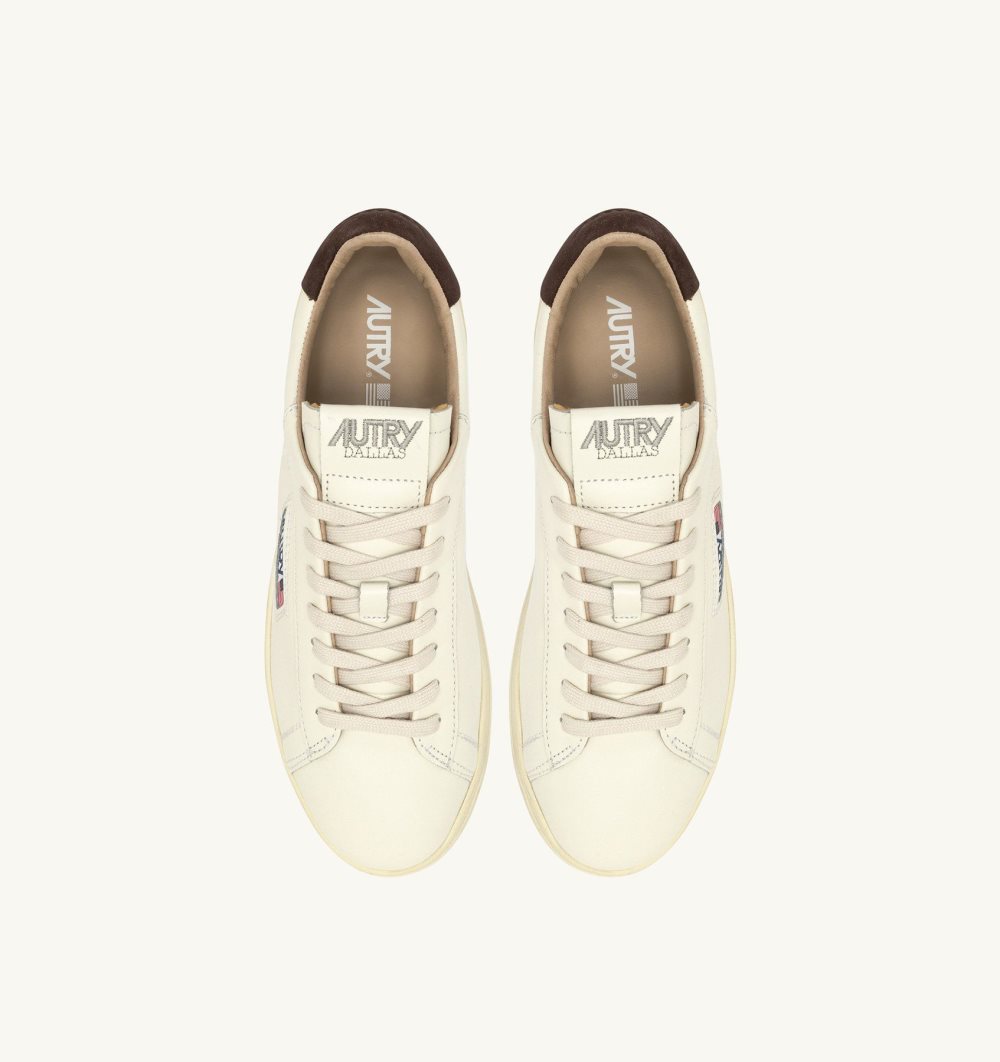 Autry Dallas Low Sneakers Leather Sneakers Uomo Bianche | 75348-KHUD