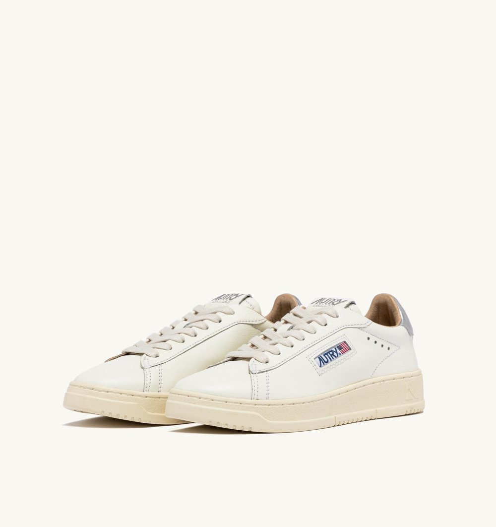 Autry Dallas Low Sneakers Leather Sneakers Donna Bianche Argento | 64982-KGXT