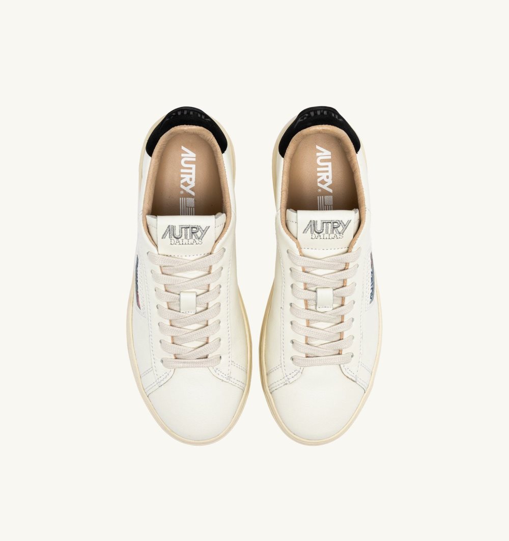 Autry Dallas Low Sneakers Leather Sneakers Uomo Nere Bianche | 20167-JMUQ