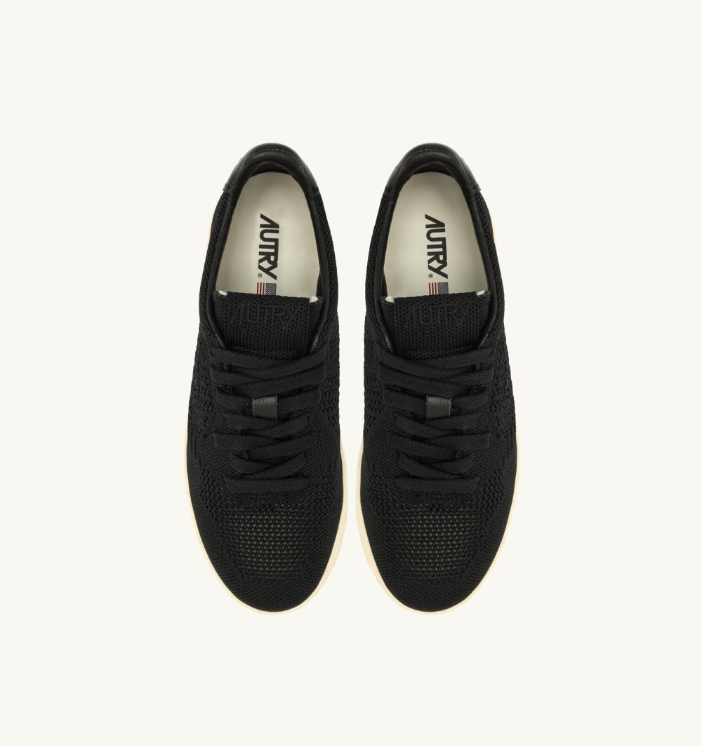 Autry Easeknit Medalist Low Sneakers Black Sneakers Uomo Nere | 74298-IQPV