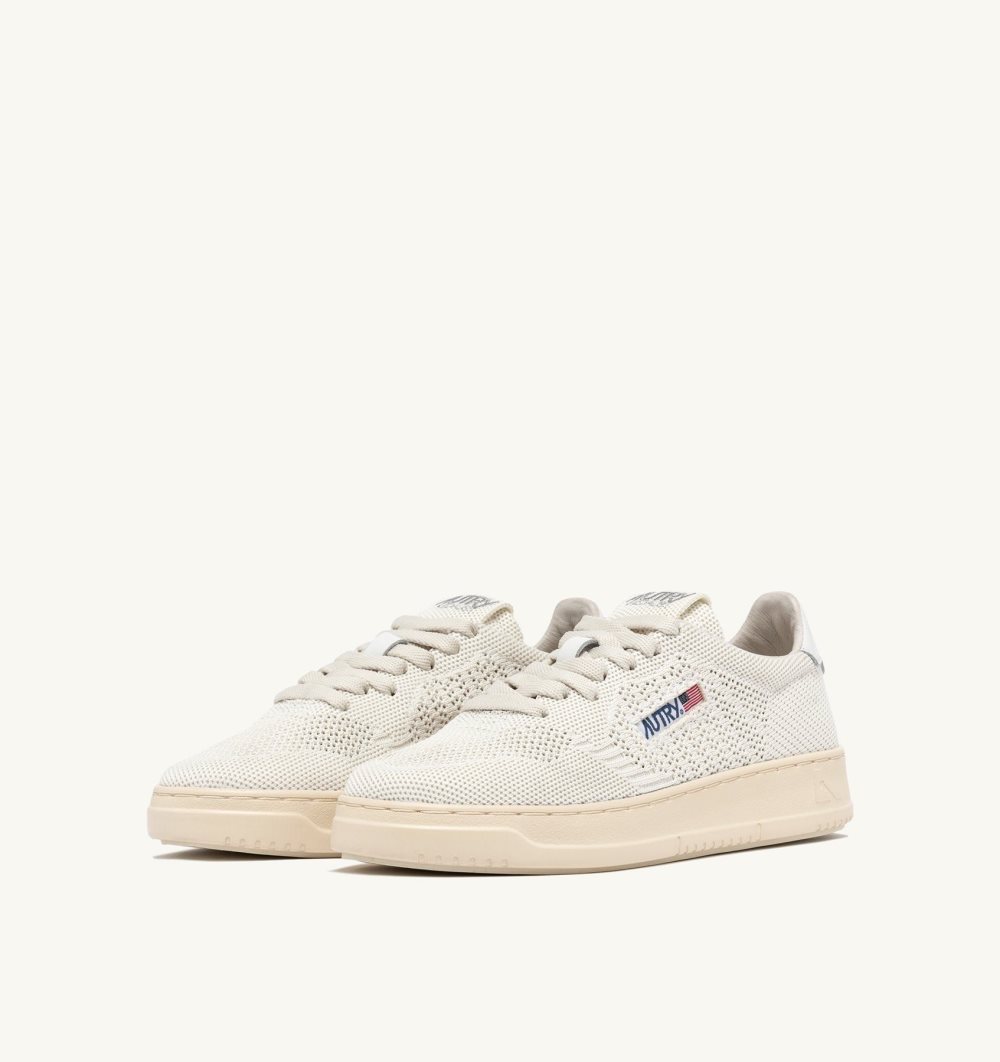 Autry Easeknit Medalist Low Sneakers Fabric Sneakers Uomo Bianche | 26370-OYEH