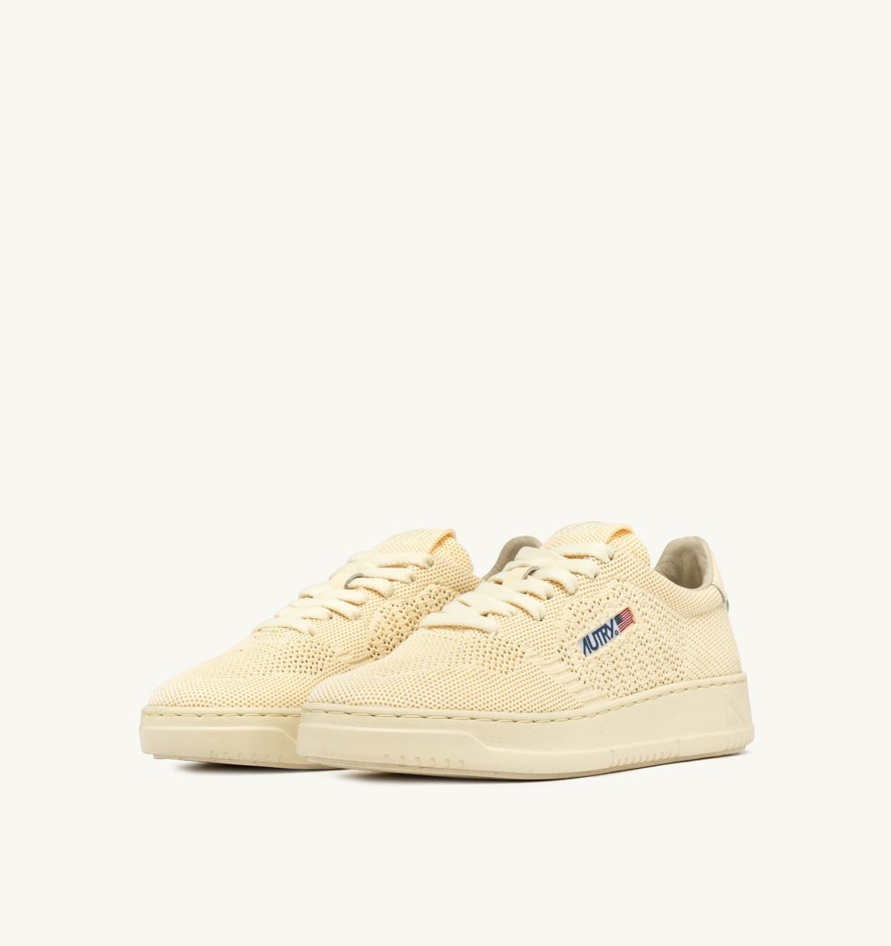 Autry Easeknit Medalist Low Sneakers Pearsorbet Sneakers Uomo Gialle | 63054-DKWZ