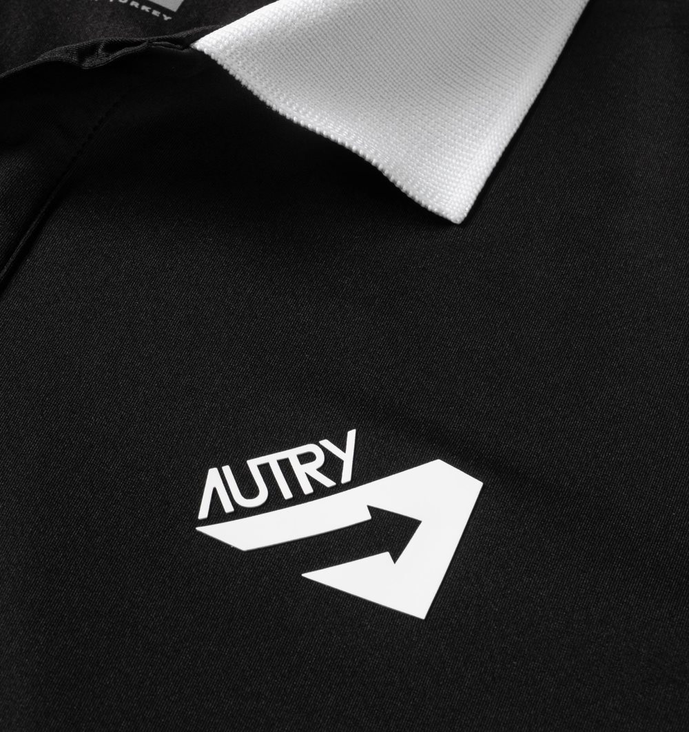 Autry Golf Polo Shirt Contrast Piping Top Uomo Nere | 61452-LAZW