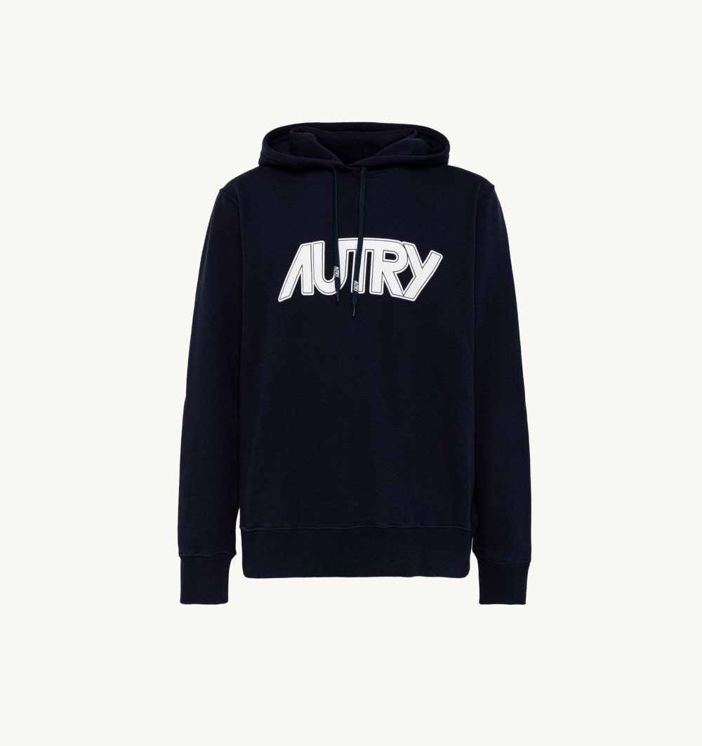 Autry Hooded Sweatshirt Top Uomo Blu | 58732-BNAW