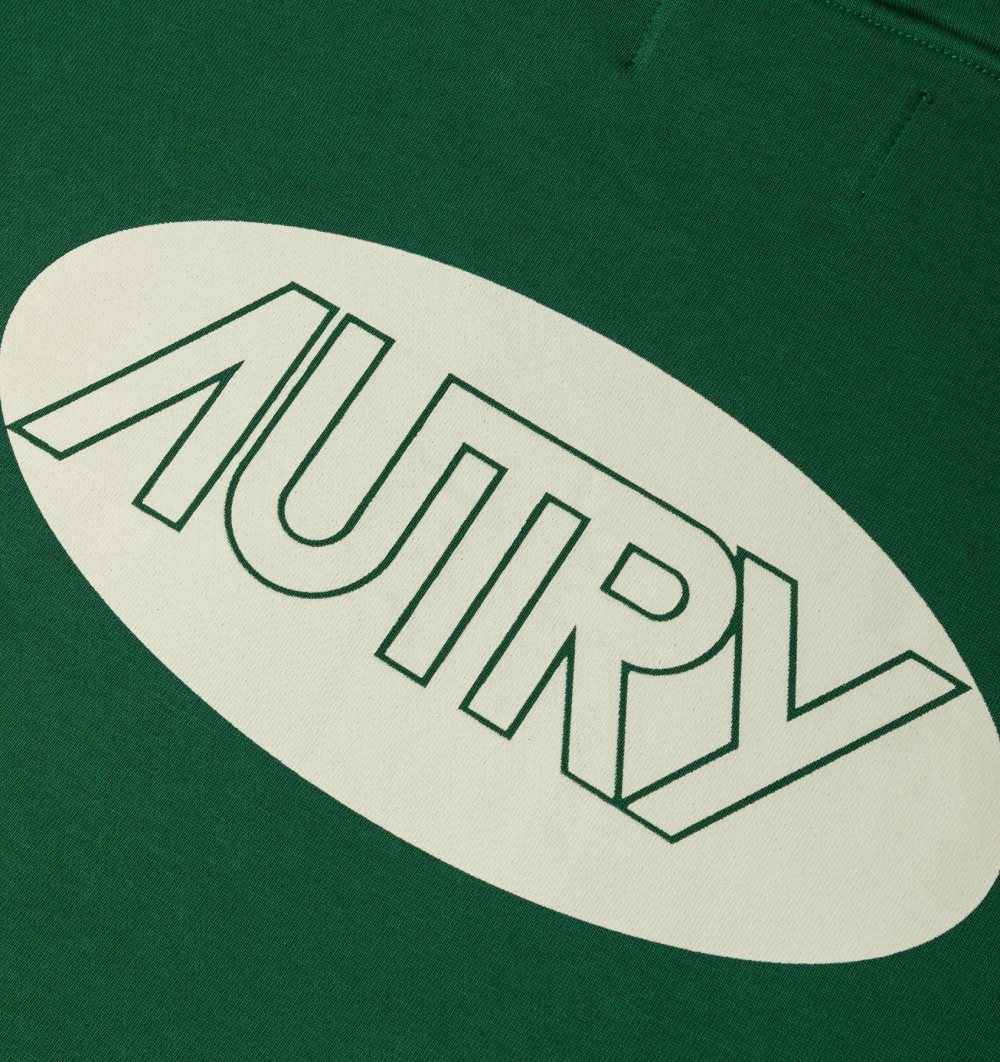 Autry Hoodie Jersey Printed Logo Top Uomo Verdi | 30694-XZJW