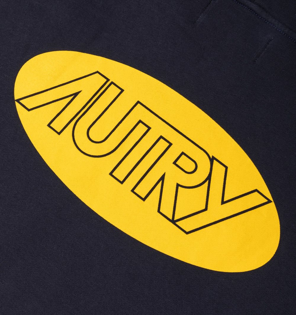 Autry Hoodie Jersey Printed Logo Top Uomo Blu | 29315-VROW