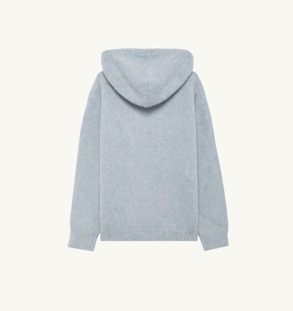 Autry Hoodie Wool Knit Top Donna Blu Chiaro Blu | 19752-JSMH