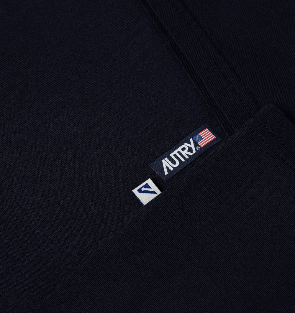 Autry Label T-shirt Cotton Jersey Top Uomo Blu | 23948-ZNKV