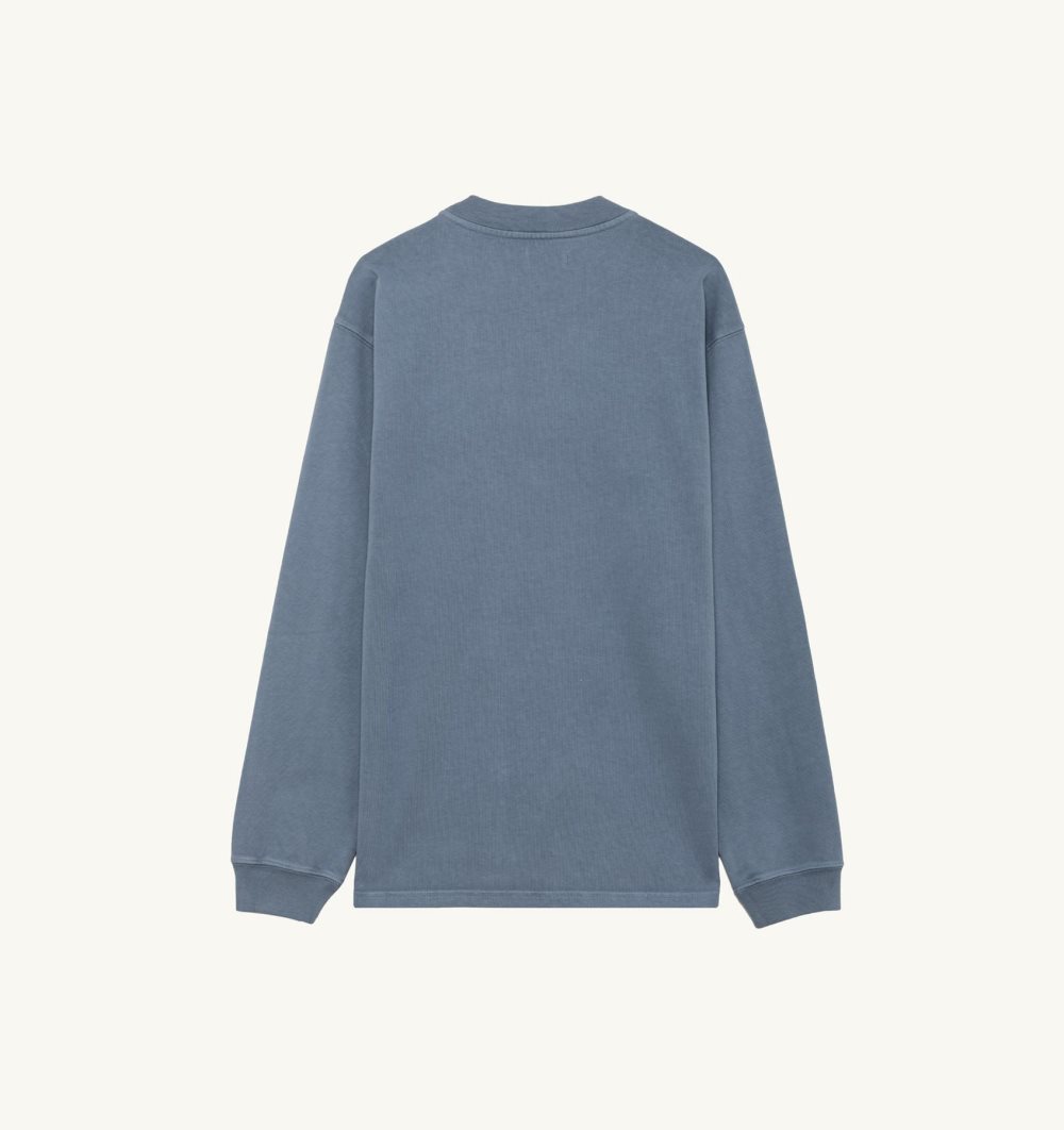 Autry Long-sleeve T-shirt Indigo Heavy Cotton Top Donna Blu | 68495-HRBC