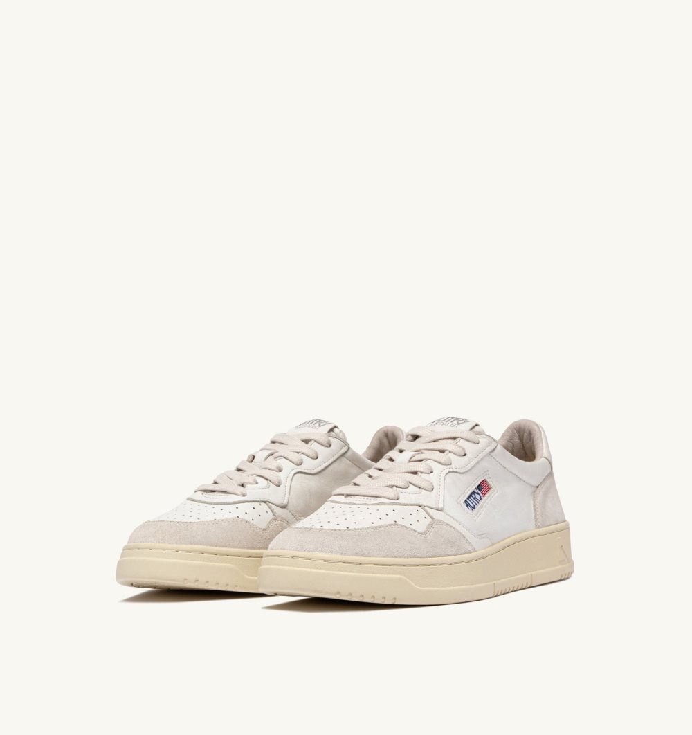 Autry Medalist Low Sneakers Goatskin Suede Sneakers Donna Bianche | 17628-UGPH