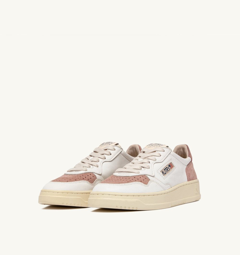 Autry Medalist Low Sneakers Leather Nude Sneakers Donna Bianche Rosa | 90531-MLVH