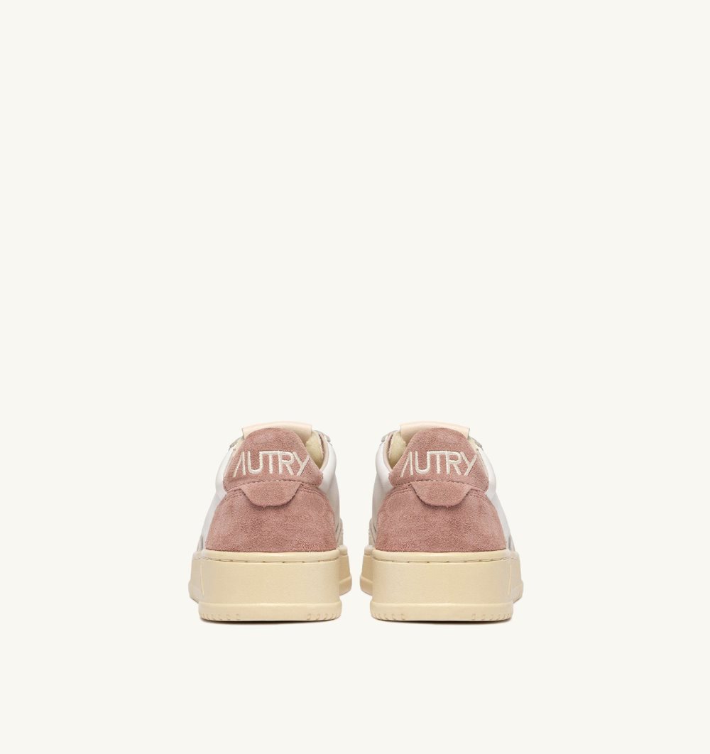 Autry Medalist Low Sneakers Leather Nude Sneakers Donna Bianche Rosa | 90531-MLVH