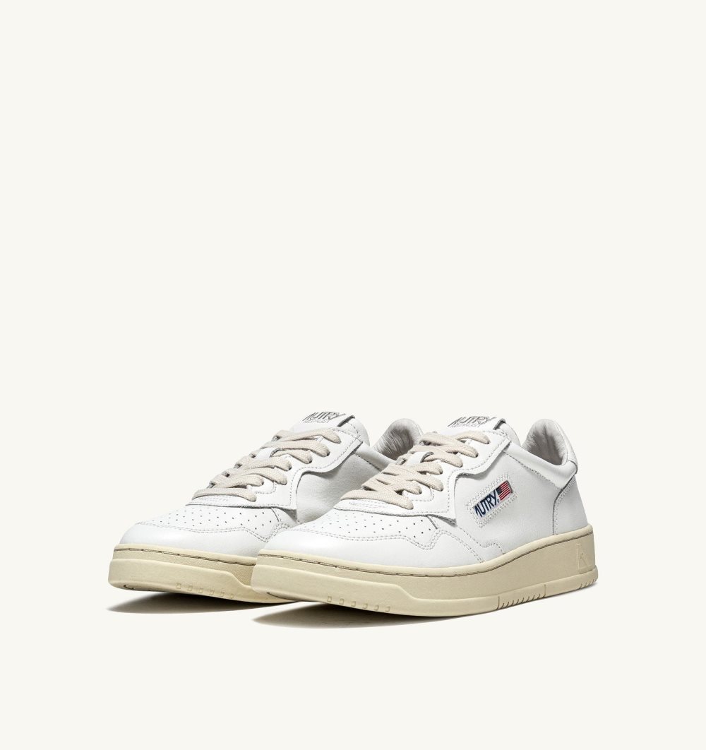 Autry Medalist Low Sneakers Leather Sneakers Uomo Bianche | 29615-KLHC