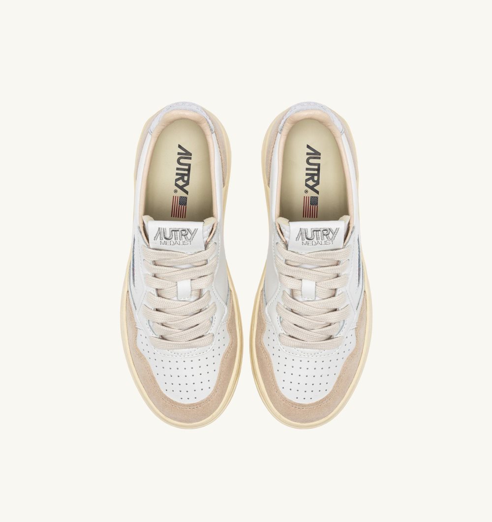 Autry Medalist Low Sneakers Leather Sneakers Donna Bianche | 16075-BXKF