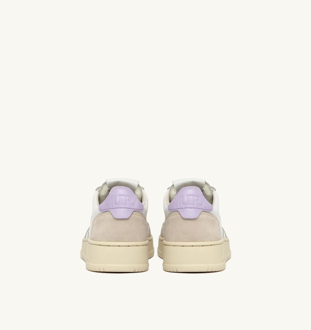 Autry Medalist Low Sneakers Lilac Leather Suede Sneakers Donna Bianche Viola | 86531-PQBA