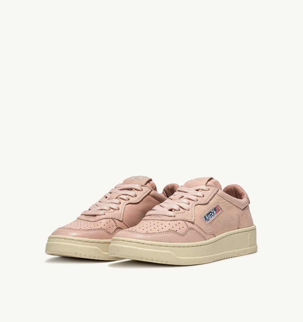 Autry Medalist Low Sneakers Soft Goatskin Sneakers Donna Rosa | 35127-GXMH