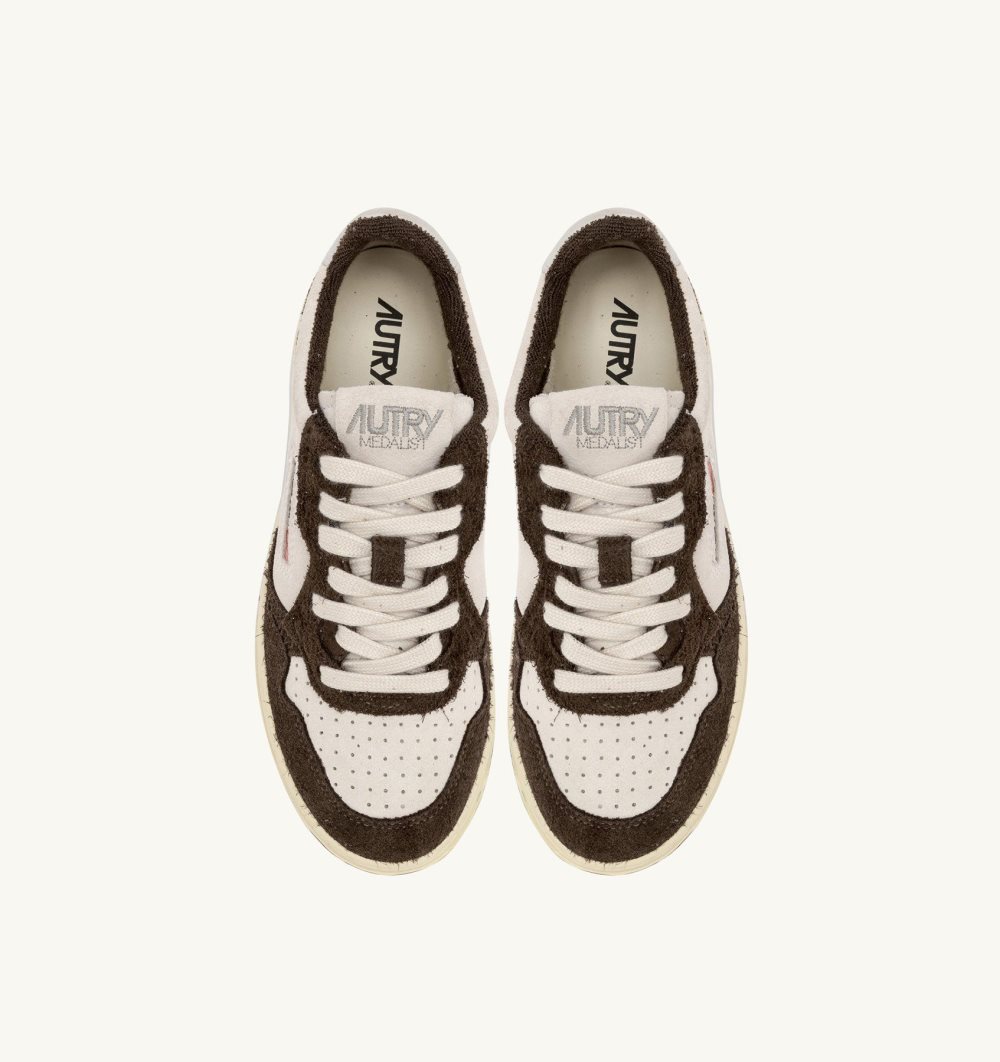 Autry Medalist Low Sneakers Suede Sneakers Donna Nere Bianche | 47216-ALRK