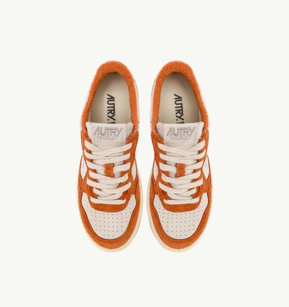 Autry Medalist Low Sneakers Terracotta Suede Sneakers Donna Bianche | 75012-JVGI