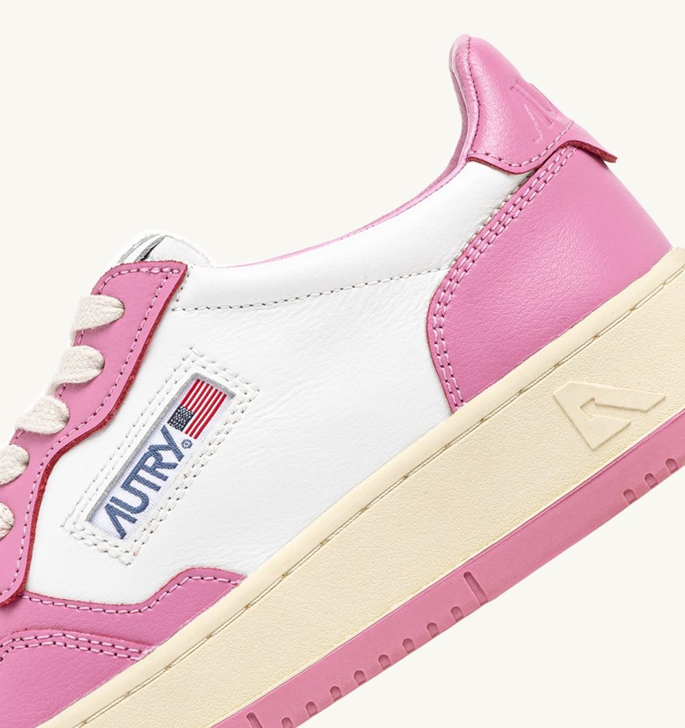 Autry Medalist Low Sneakers Two-tone Leather Sneakers Donna Bianche Rosa | 54861-KUDP