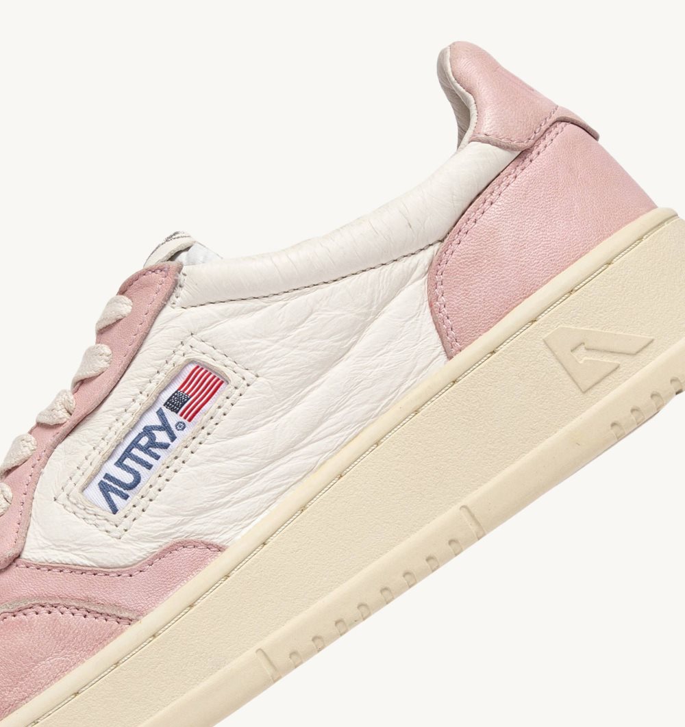 Autry Medalist Low Sneakers Washed Goatskin Sneakers Donna Bianche Rosa | 75163-NUHC