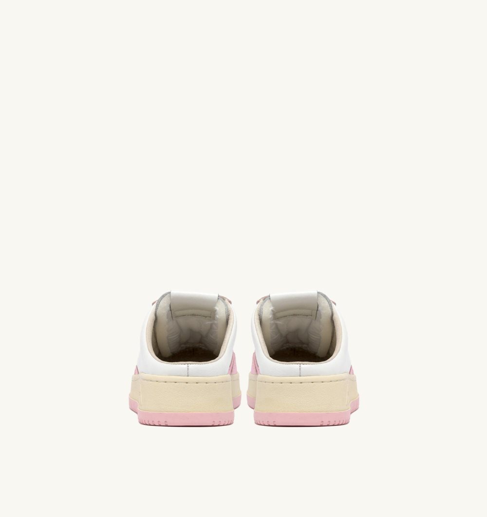 Autry Medalist Sabot Sneakers Blushing Bride Leather Mules Donna Bianche Rosa | 86410-RSDB