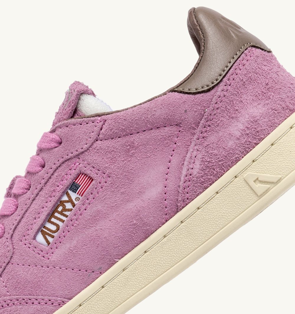 Autry New Flat Low Sneakers Fuchsia Slate Suede Scarpe Flat Donna Rosa | 84501-QHMV