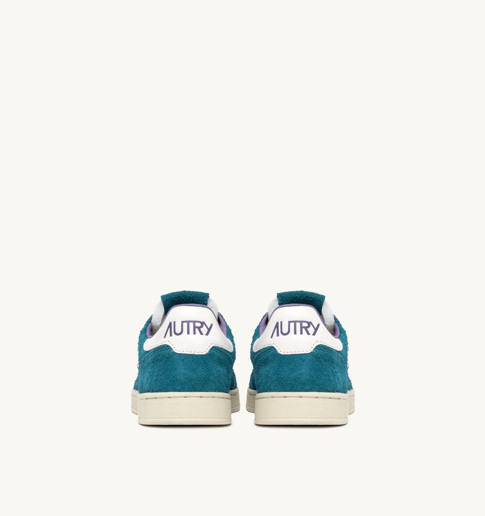 Autry New Flat Low Sneakers Zafiro Alyssum Suede Scarpe Flat Uomo Blu Chiaro Blu | 74159-TXHB