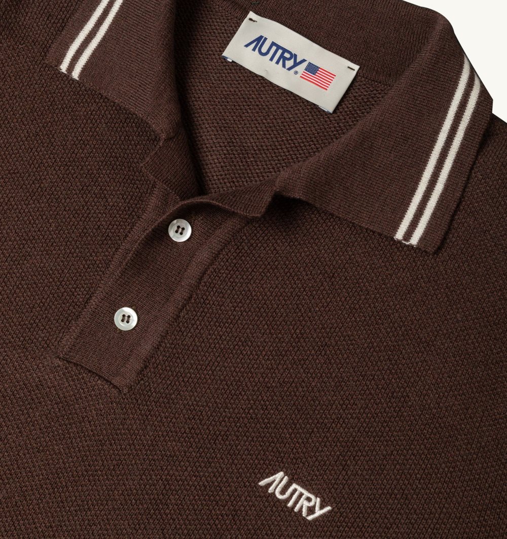 Autry Polo Knit Top Uomo Marrone | 35742-MCKP