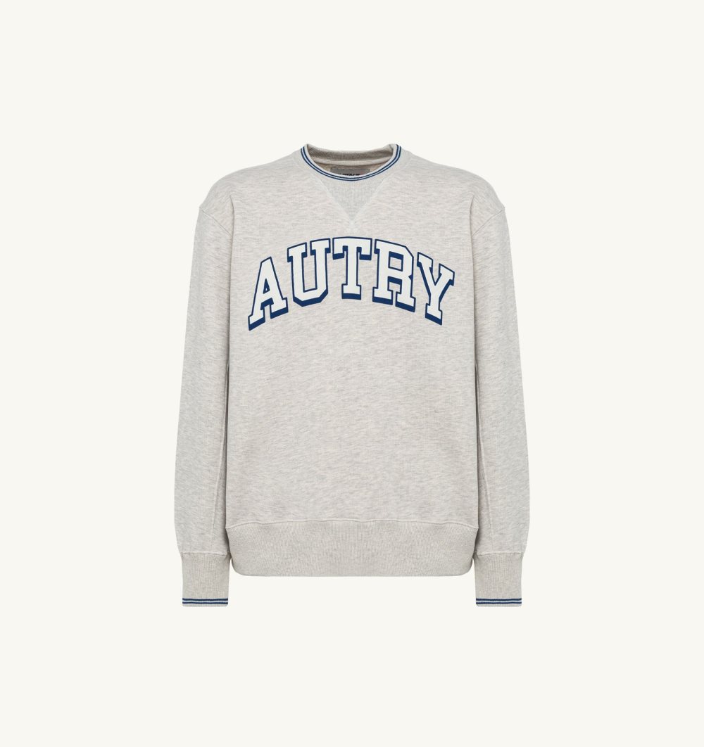 Autry Relaxed Fit Crew Neck Sweatshirt Cotton Top Uomo Grigie | 92635-DULO