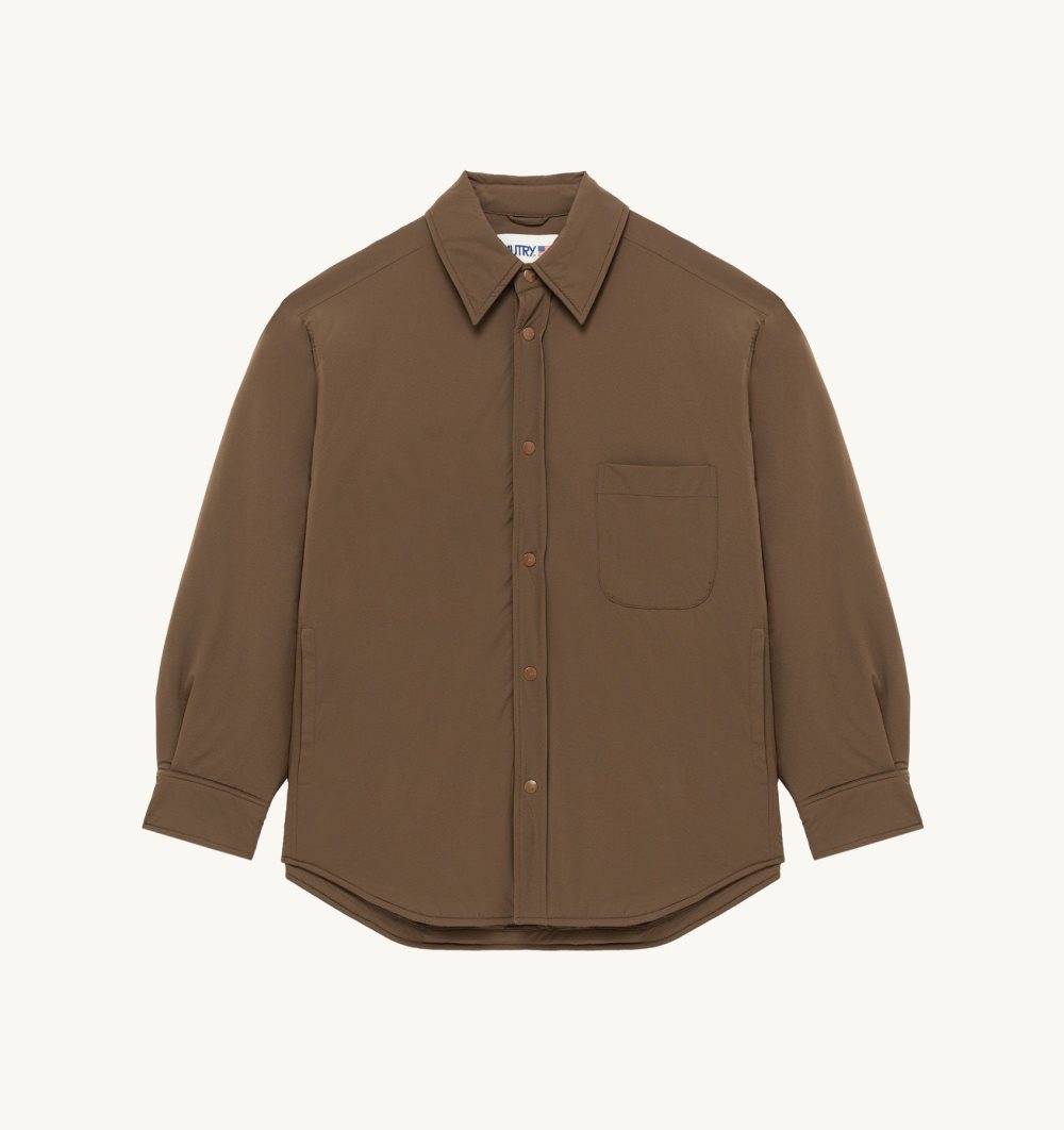 Autry Shirt Jacket Padded Nylon Top Uomo Marrone | 46790-JHWR