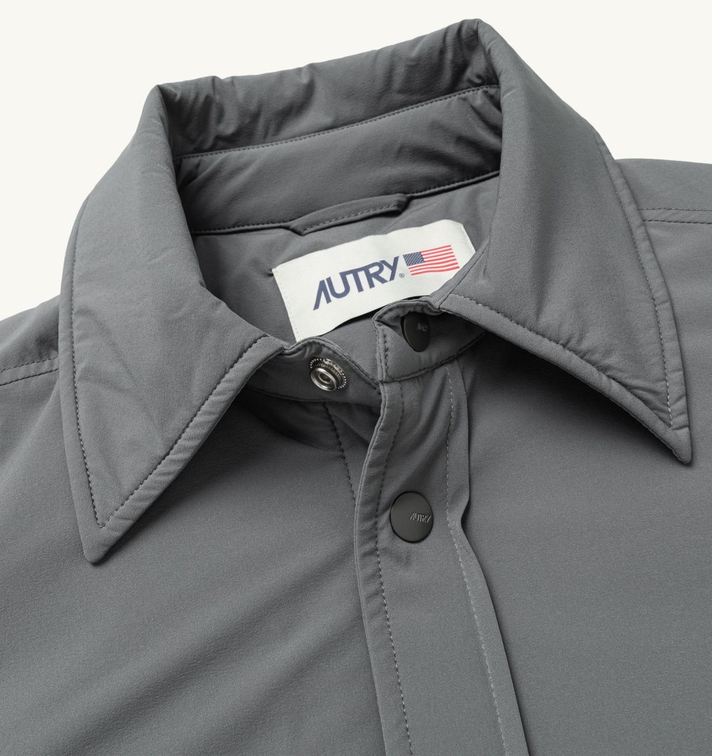 Autry Shirt Jacket Padded Nylon Top Uomo Grigie | 98517-CQPE