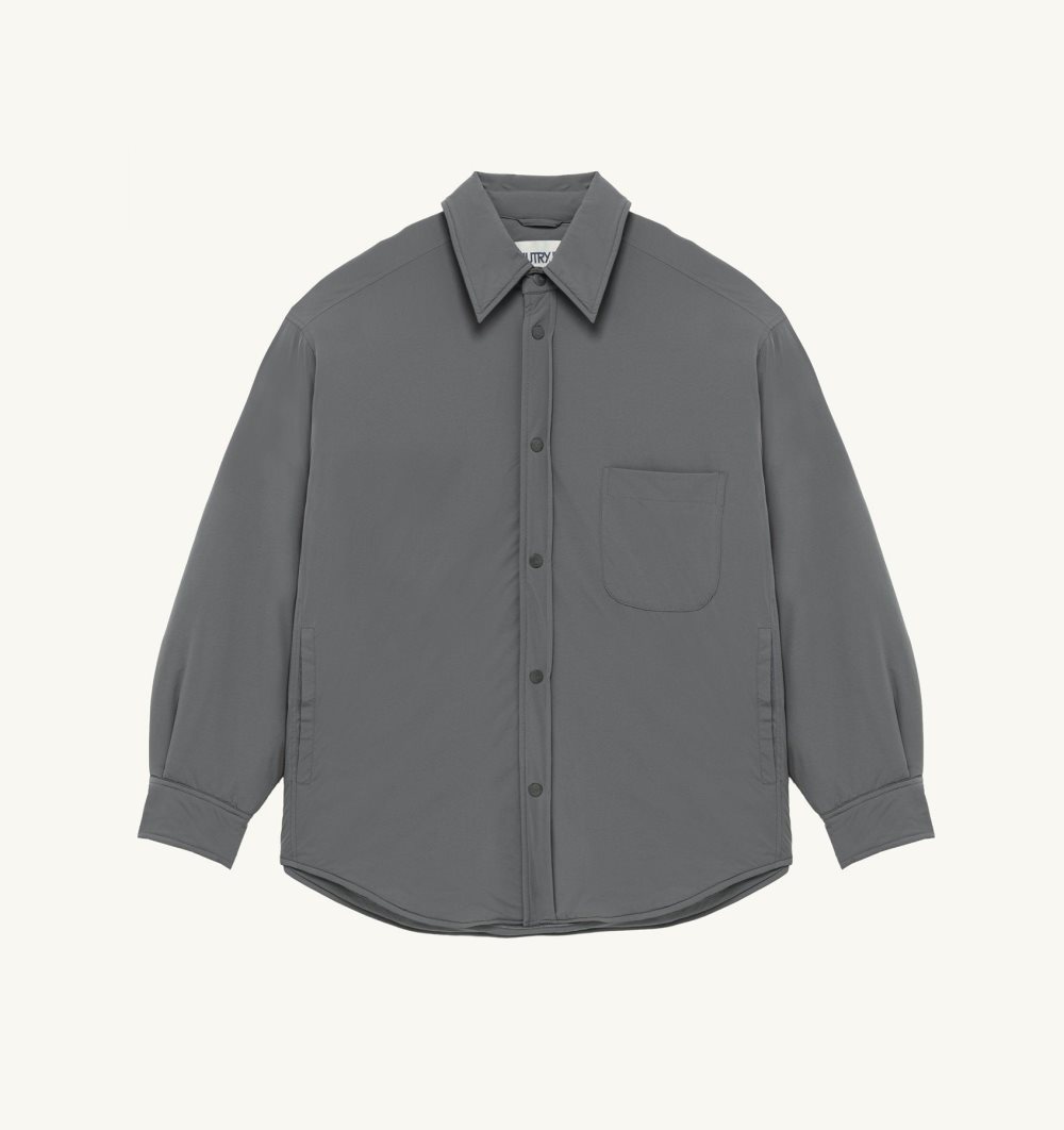 Autry Shirt Jacket Padded Nylon Top Uomo Grigie | 98517-CQPE