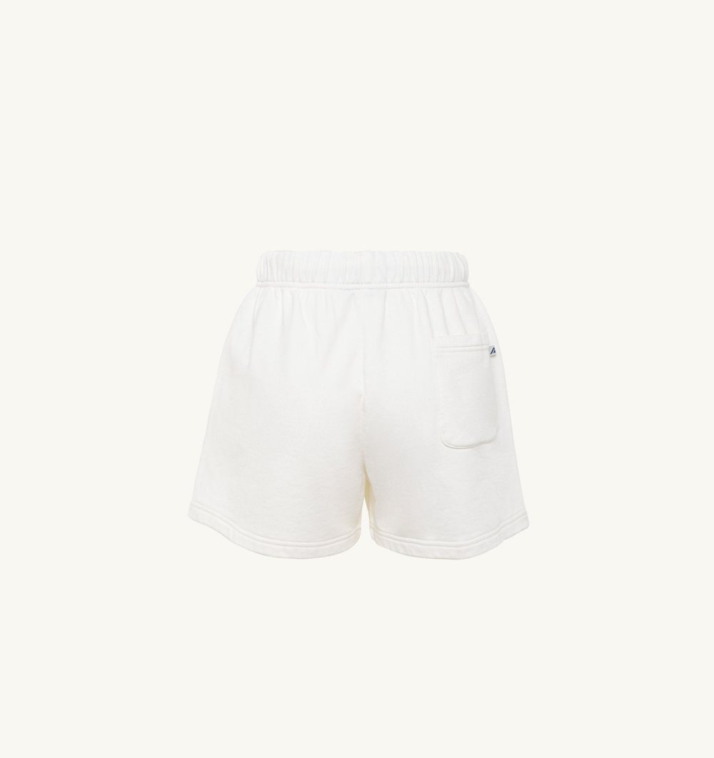 Autry Shorts Jersey Cotton Pantaloni Donna Bianche | 02513-MHNB