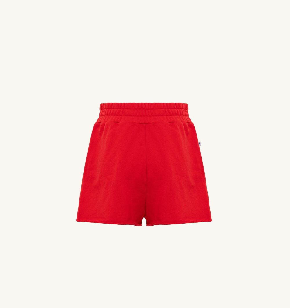 Autry Shorts Jersey Di Rosso Cotton Pantaloni Donna Rosse | 46830-PRJF