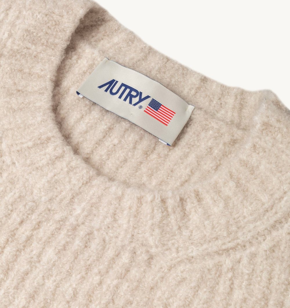 Autry Sweater Fisherman Knit Top Uomo Bianche | 91023-YQFO